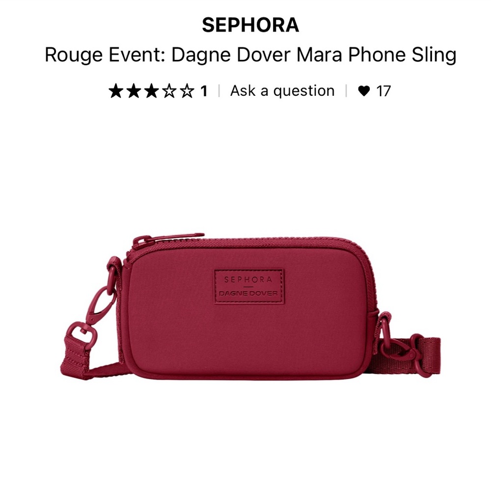 Limited Edition Sephora x Dagne Dover Red Mara Crossbody Phone Bag